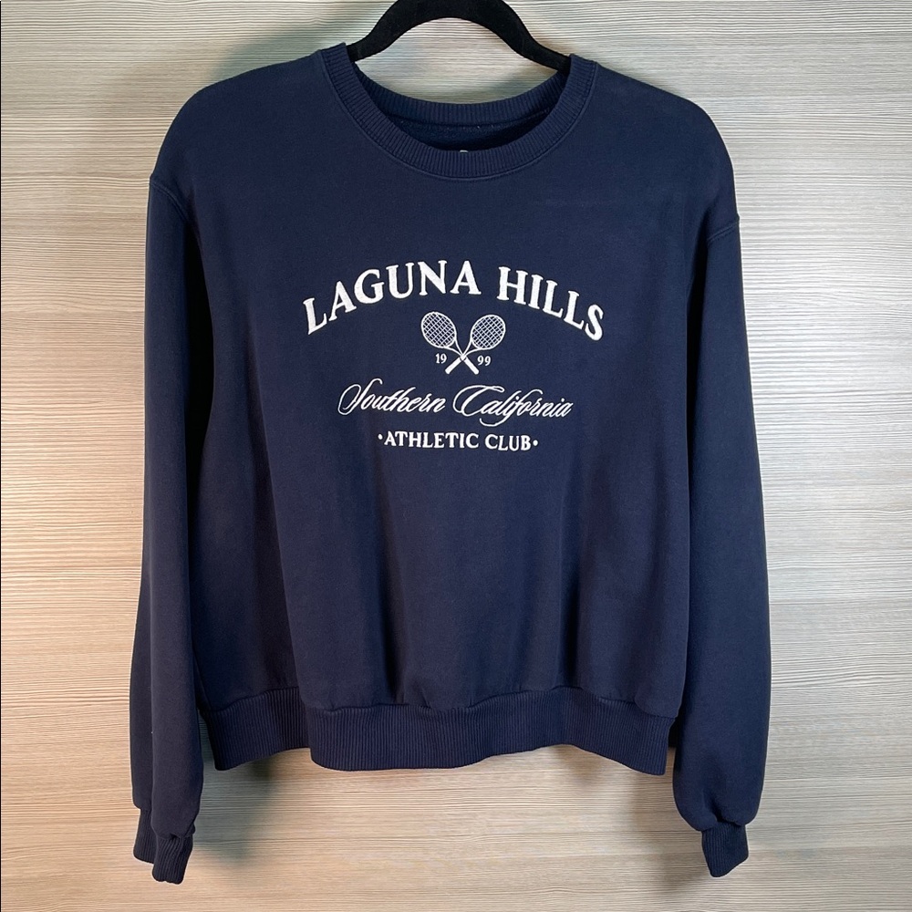 Hollister Navy Laguna Hills Graphic Pullover Sweatshirt